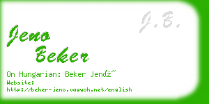 jeno beker business card